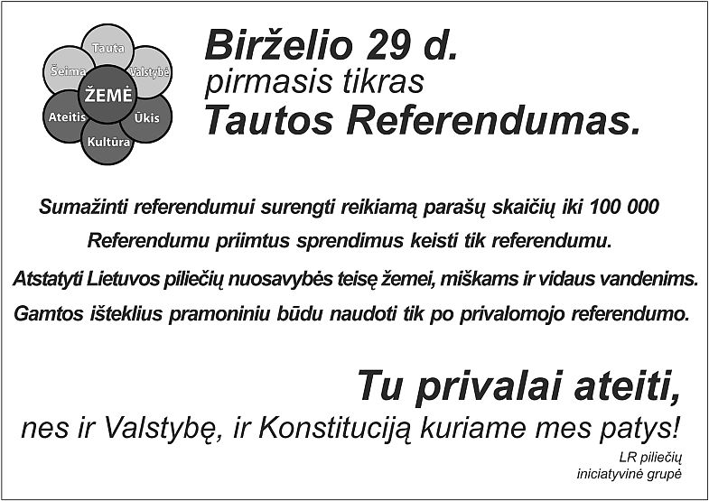 Keturi referendumo klausimai