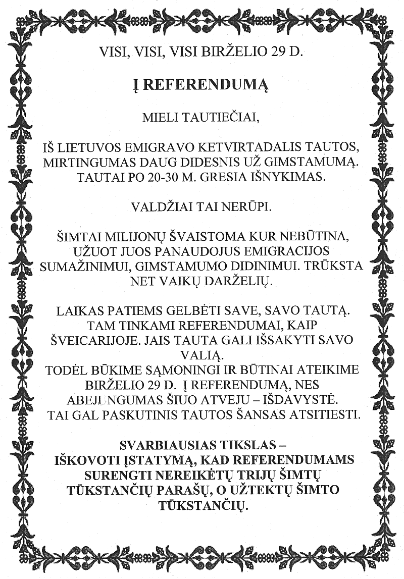Referendumo šaukimas