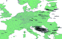 Vietovardžių Mila- paplitimas Europoje