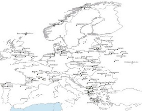 Vietovardžių prasidedančių Bard- paplitimas Europoje